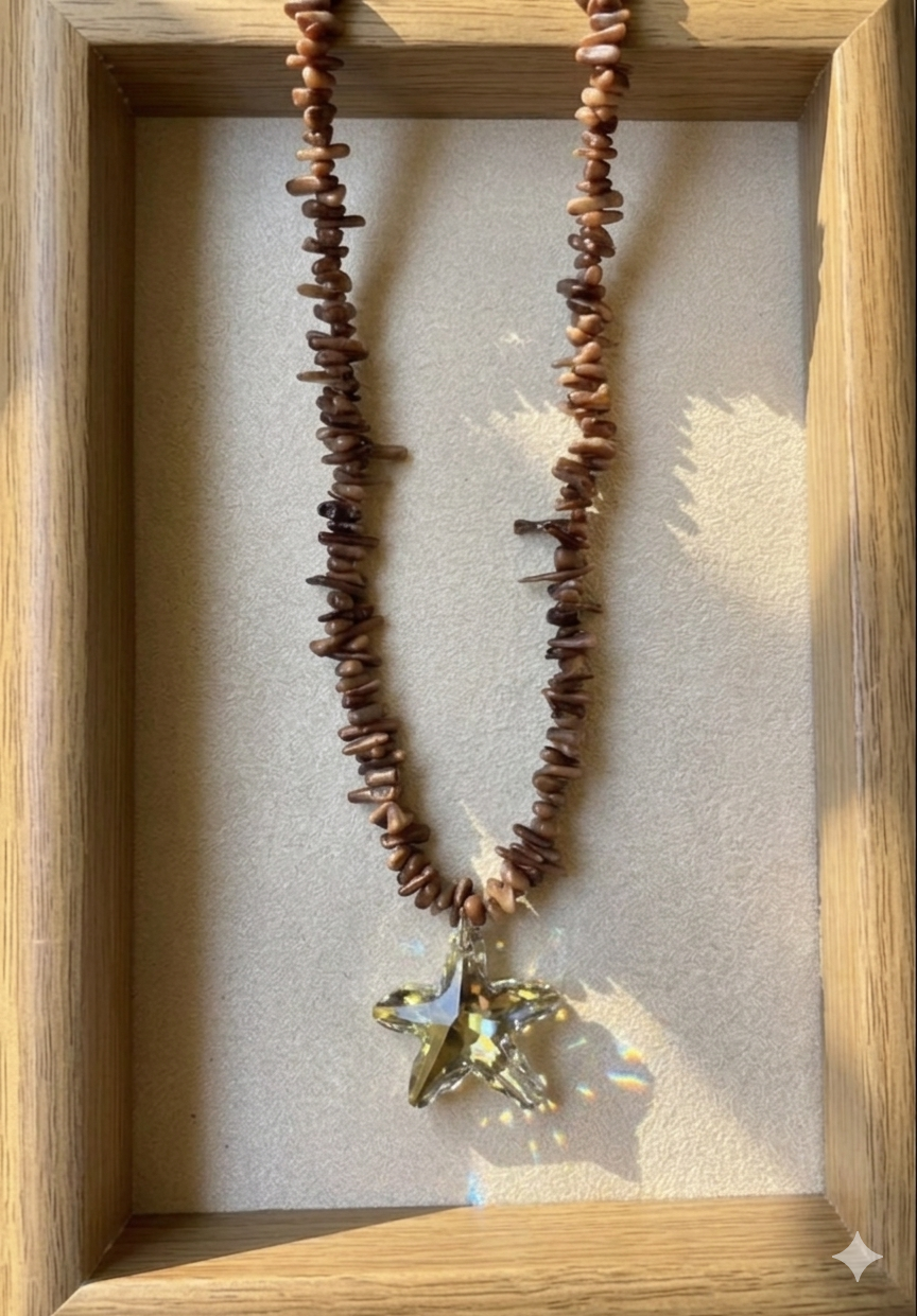 Coral necklace with star pendant