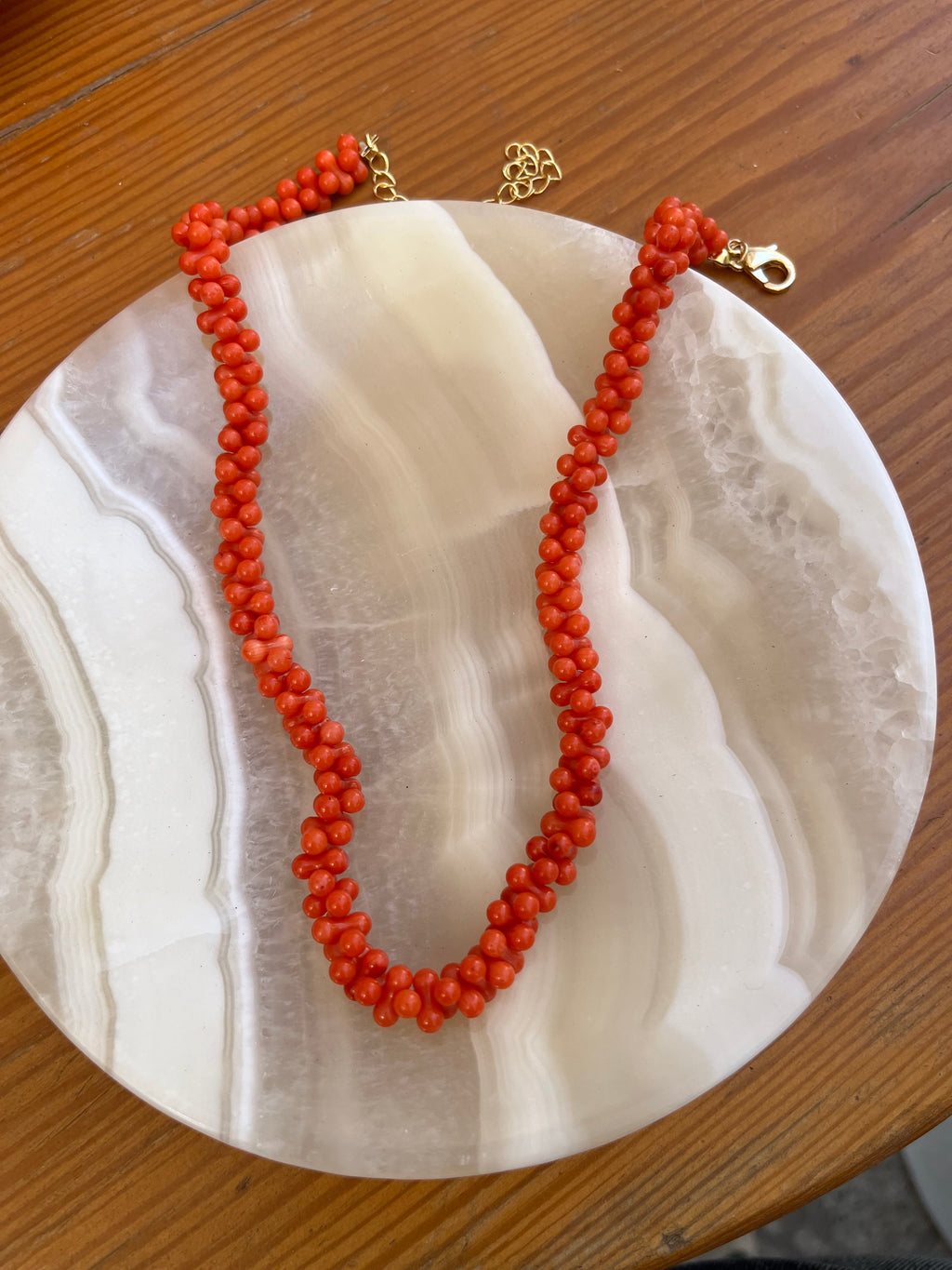 Orange coral necklace