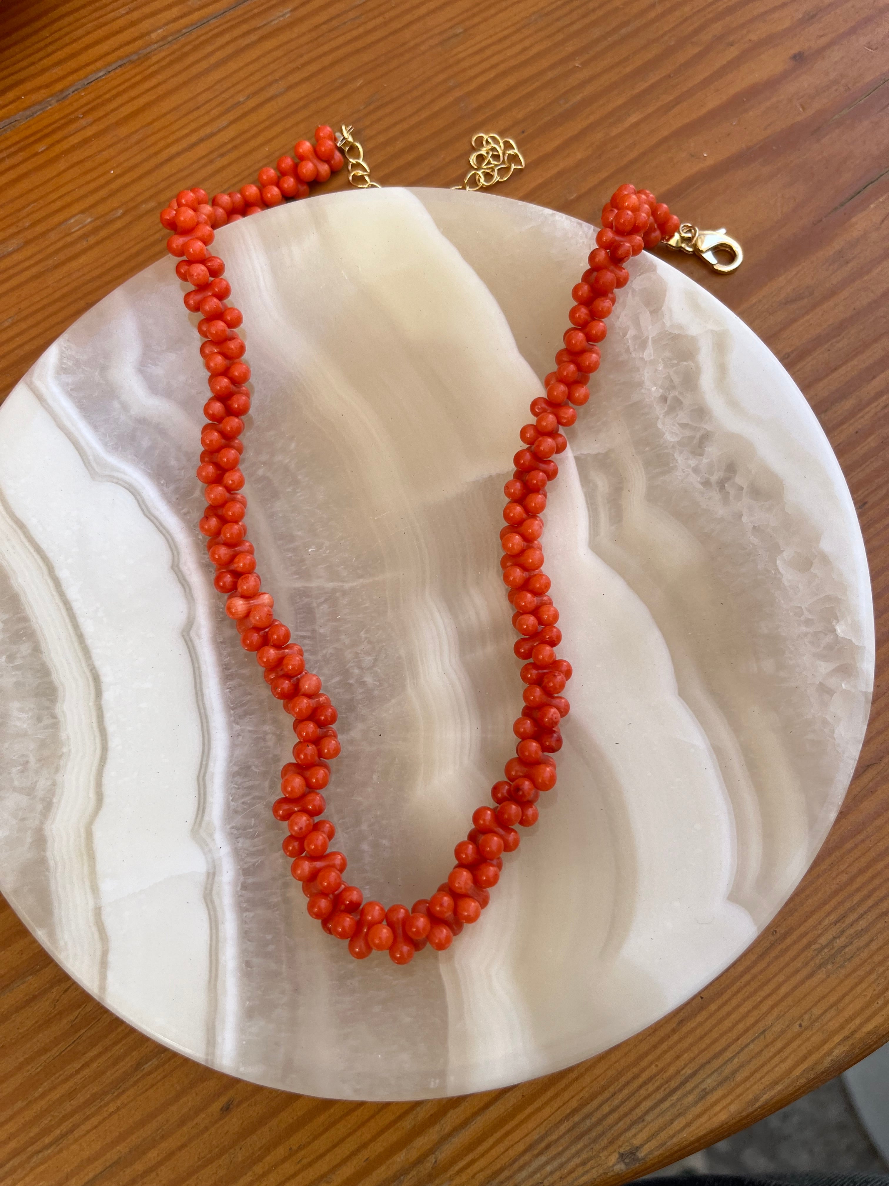 Orange coral necklace
