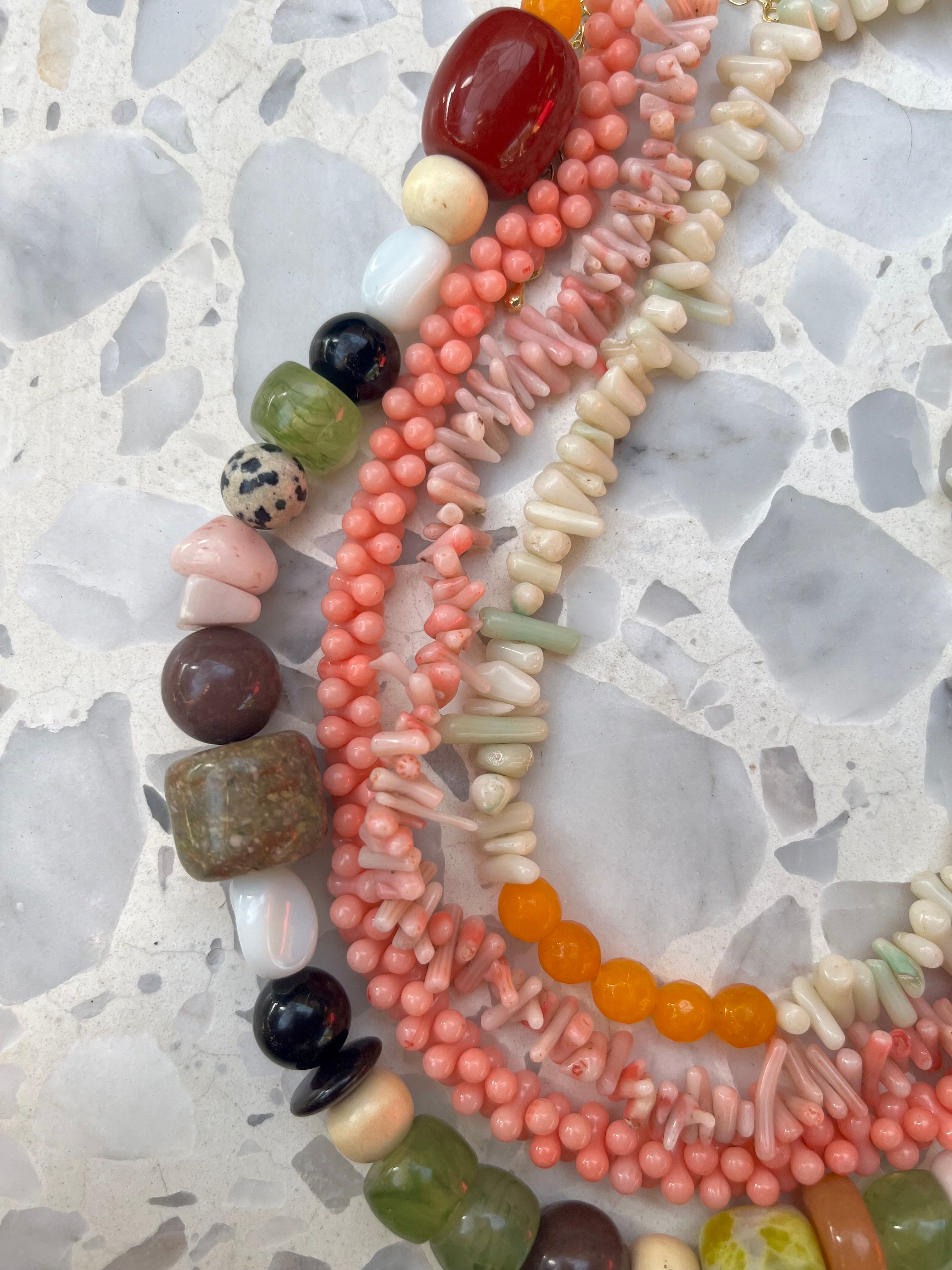 Pink coral necklace
