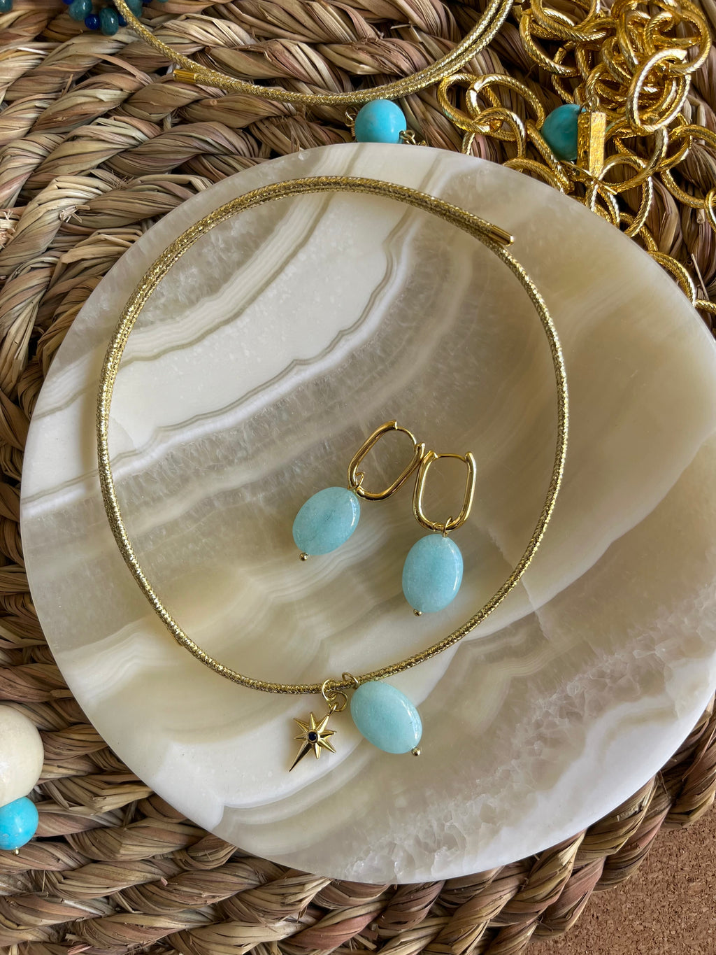 Blue ocean earrings