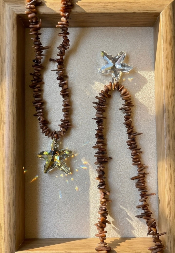 Coral necklace with star pendant